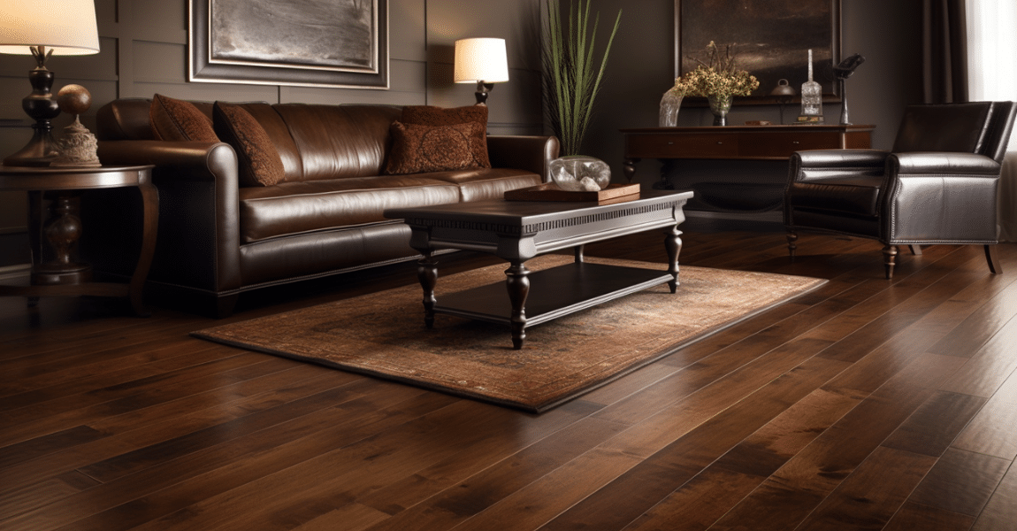beautiful living room with hardwood floors, contrasting the effects of wax and oil finishes