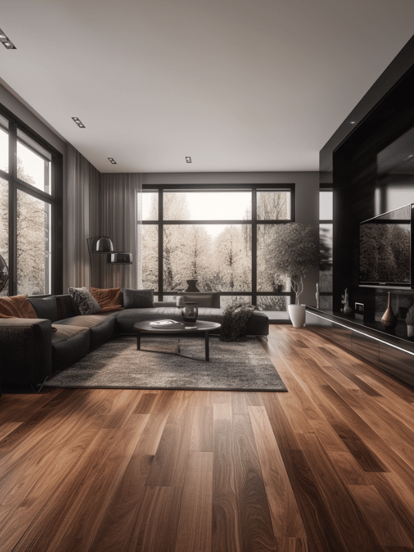 modern house with elegant hardwood flooring