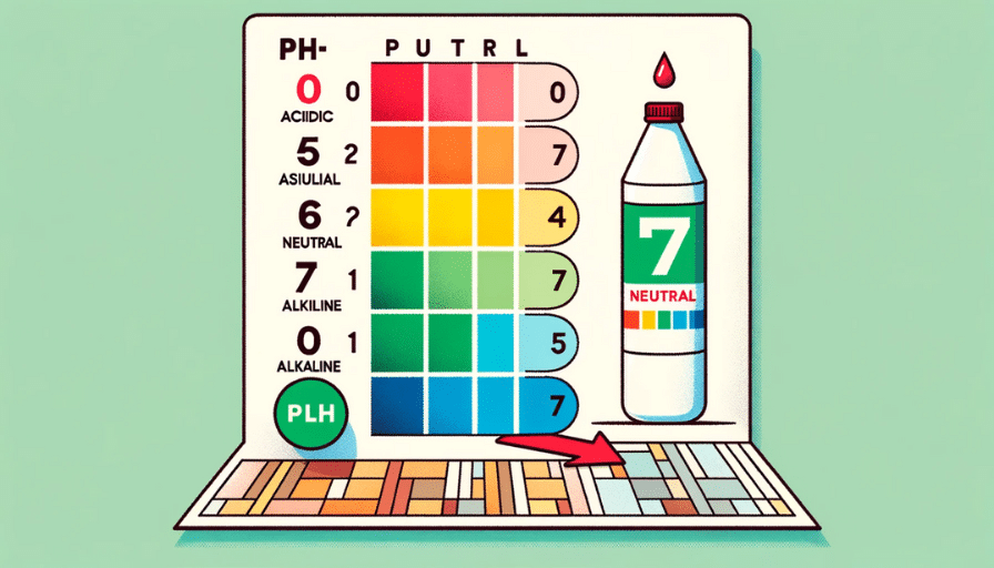 An illustration representing the pH scale, emphasizing the neutral level suitable for Shaw LVT flooring