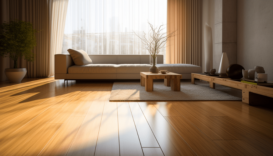 elegant and modern living room with Bamboo Flooring