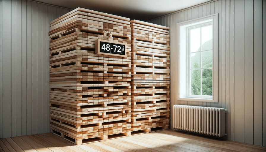 Hardwood planks acclimating in a room over time