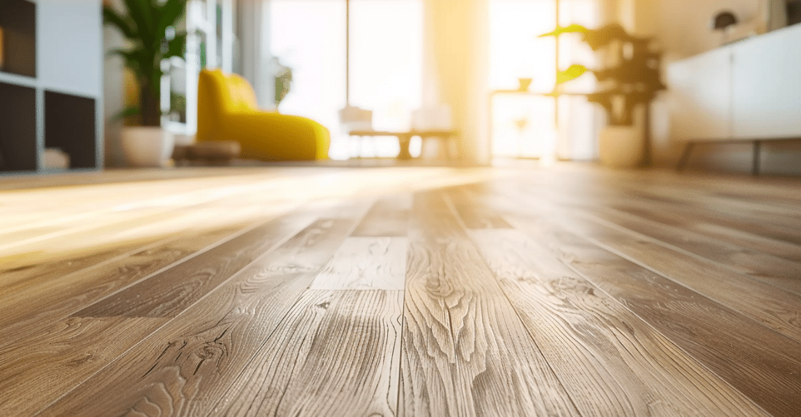 beautifully installed laminate flooring in a modern home
