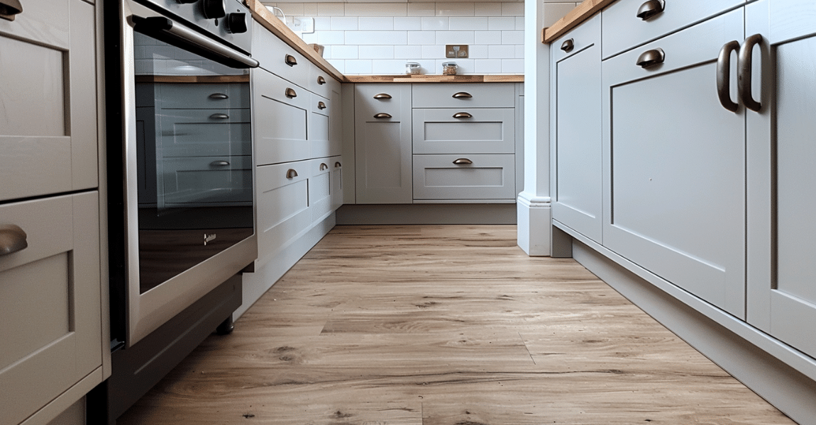 How to Cut Hardwood Floor From Under Cabinets